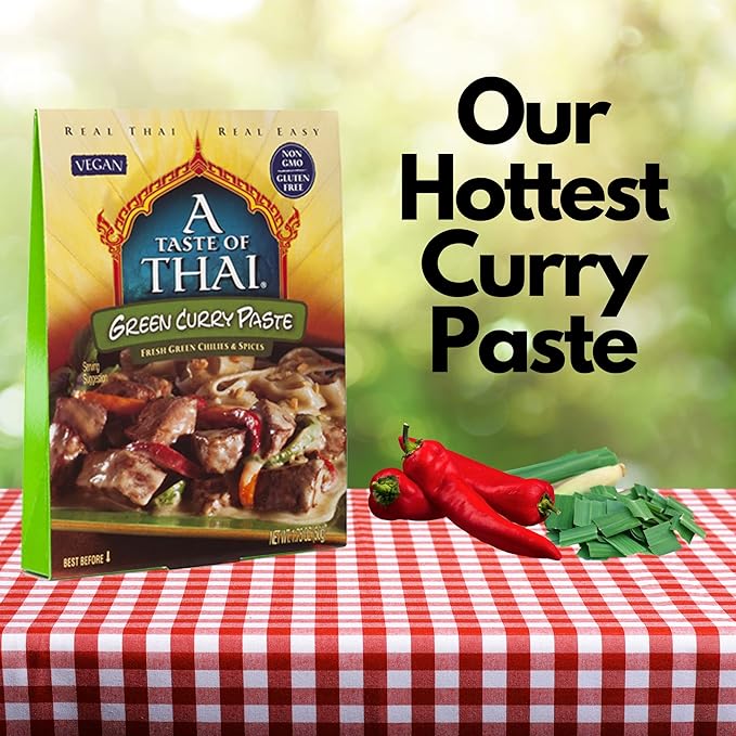 A Taste of Thai Green Curry Paste, 1.75 Ounce - 24 per case.