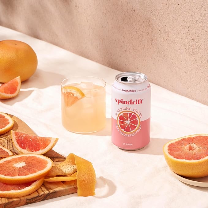 Spindrift Sparkling Water, Grapefruit Flavored, Made with Real Squeezed Fruit, (Only 15 Calories