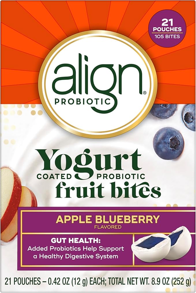 Align Yogurt Coated Probiotic Fruit Bites, Added Probiotic Helps Support Digestive Health, Apple