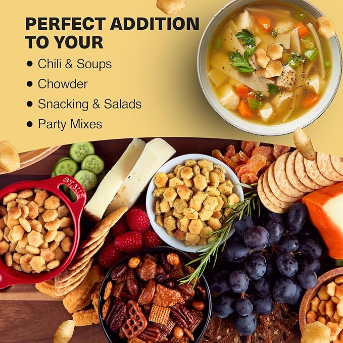 Wicked Minis Soup & Oyster Crackers - Saltine & Salted Flavored Mini Puffed Soup, Savory Snacking