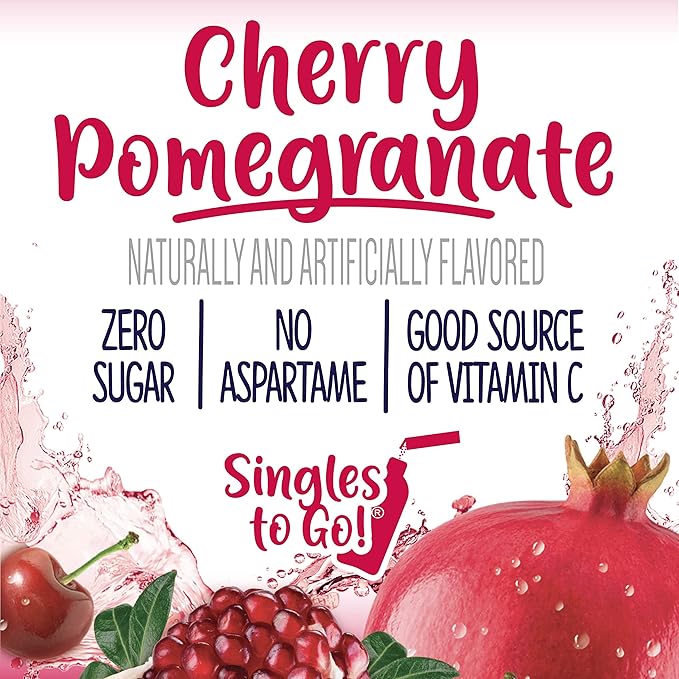 Welch's Singles To Go Water Drink Mix - Cherry Pomegranate Powder Stick Packets (12 Boxes with 6