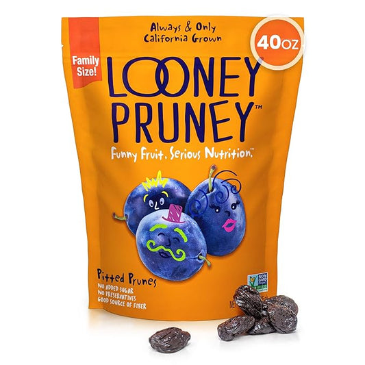 Looney Pruney Pitted Dried Prunes for the Family | Always California-Grown | Kosher | No Added