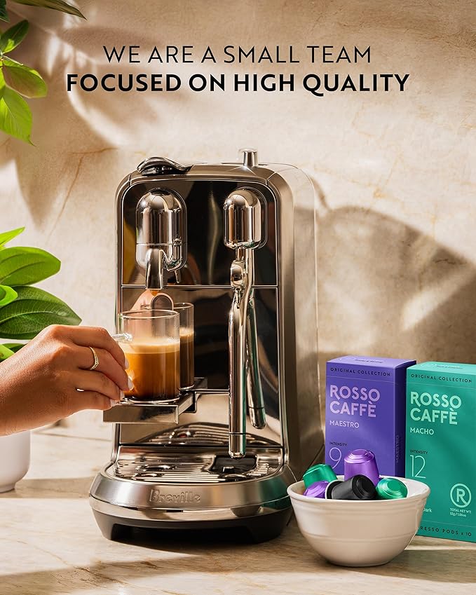 ROSSO CAFFÈ 60 Espresso Coffee Pods for Nespresso Original Machines - Pack of Rich and Bold