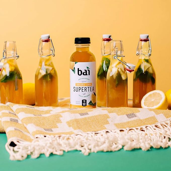 Bai Iced Tea, Tanzania Lemon, Antioxidant Infused Supertea, Crafted with Real Tea (Black Tea, White