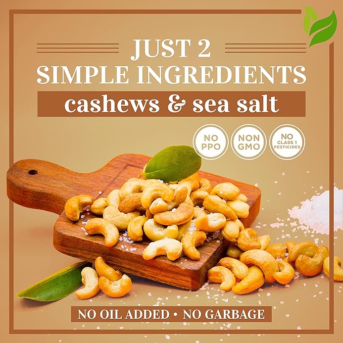 Oven Dry Roasted Fancy Cashews with Sea Salt-48 oz (3 lb) | Whole | No Oil | No PPO | Vegan and