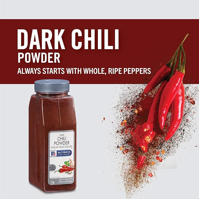 McCormick Culinary Dark Chili Powder, 20 oz - One 20 Ounce Container or Dark Chili Powder, Enhances