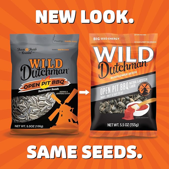 Wild Dutchman, Roasted Sunflower Seeds, Mouth Friendly Recipe for All Day Snacking, Open Pit BBQ