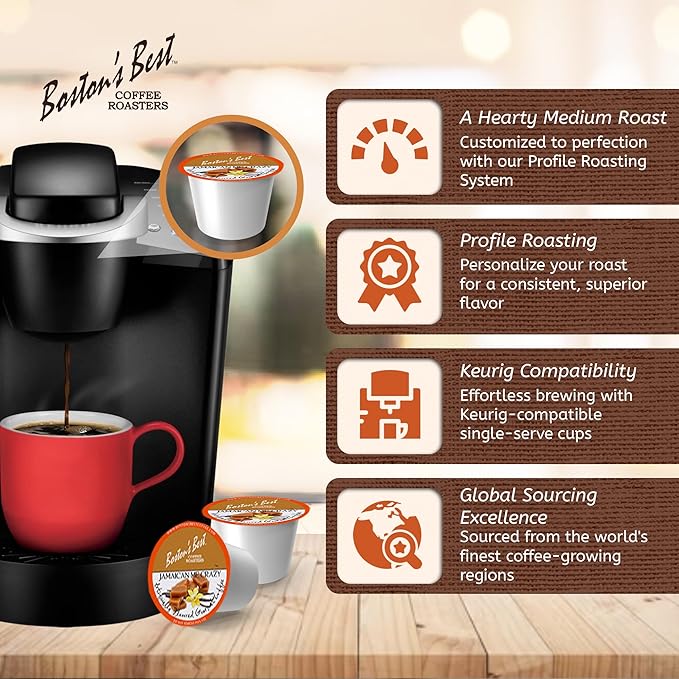 Boston’s Best - Jamaican Me Crazy Flavored Coffee, Delicious Gourmet Compatible with Keurig Coffee