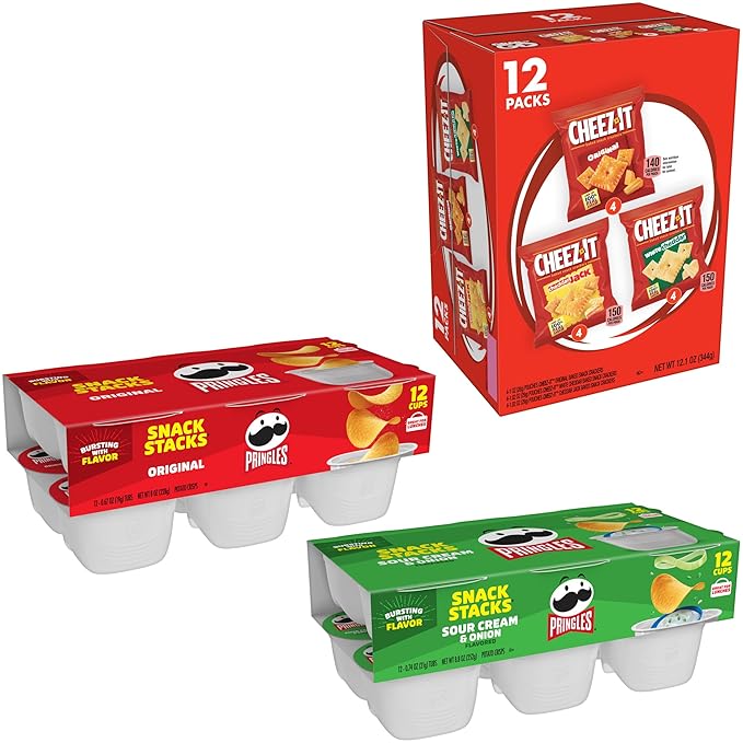 Cheez-It and Pringles Variety Pack, Lunch Snacks, Kids Snacks, Variety Pack (36 Packs)