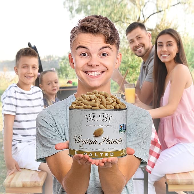 FERIDIES Top Grade Salted Extra Large Virginia Peanuts, the Peanut for Healthy Snack 2.5 Pound