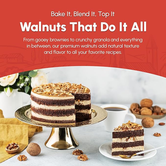 California Raw Walnuts- 4 Pounds, Resealable Package-Fresh, No Shell, Unsalted-All Natural Dry