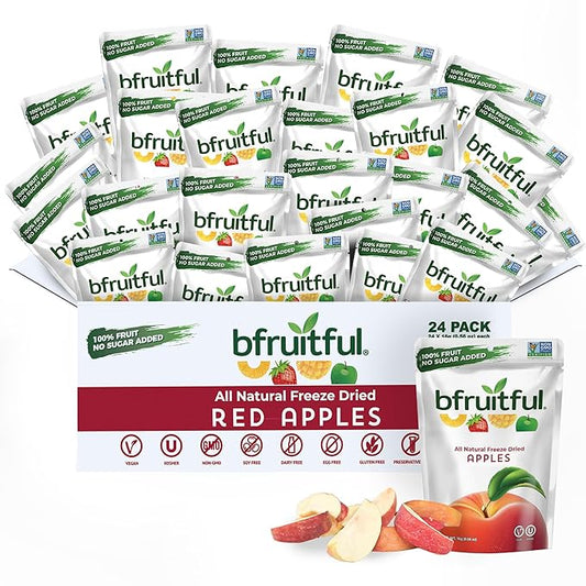 bfruitful Freeze-Dried Apple, Freeze Dried Fresh Fruit Bites, Gluten Free, Vegan, Dairy Free