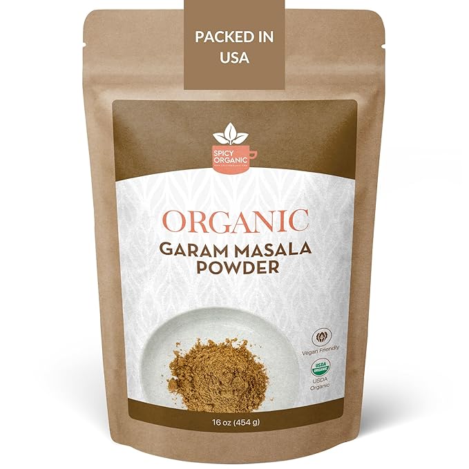 SPICY ORGANIC Garam Masala 16oz - Indian Spice Blend with Cardamom, Cinnamon & Cloves - All