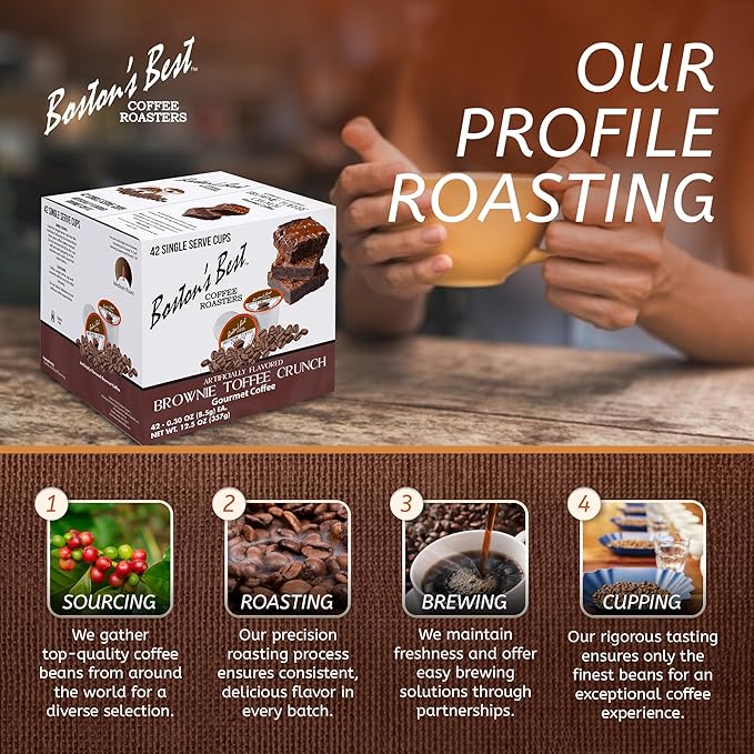 Boston’s Best - Brownie Toffee Flavored Delicious Gourmet Coffee Compatible with Keurig Coffee