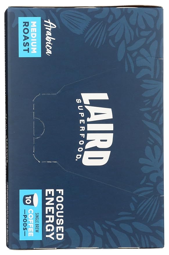 Laird Superfood K-Cups with Functional Mushrooms - Focused Energy, 10ct - Plant-Based Blend of