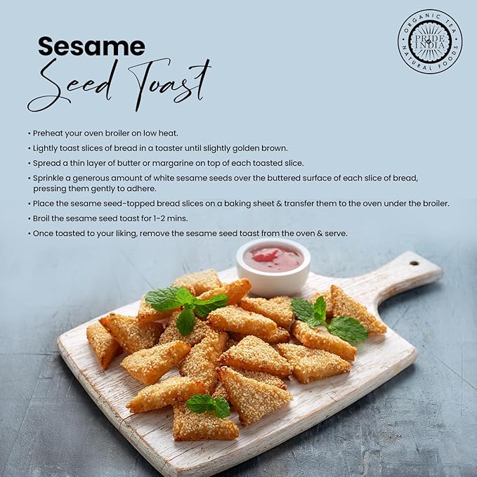 Pride of India | Sesame Seed Whole 2.3 oz (65.20 gm) Small Dual Sifter Bottle | Unhulled & Fresh |