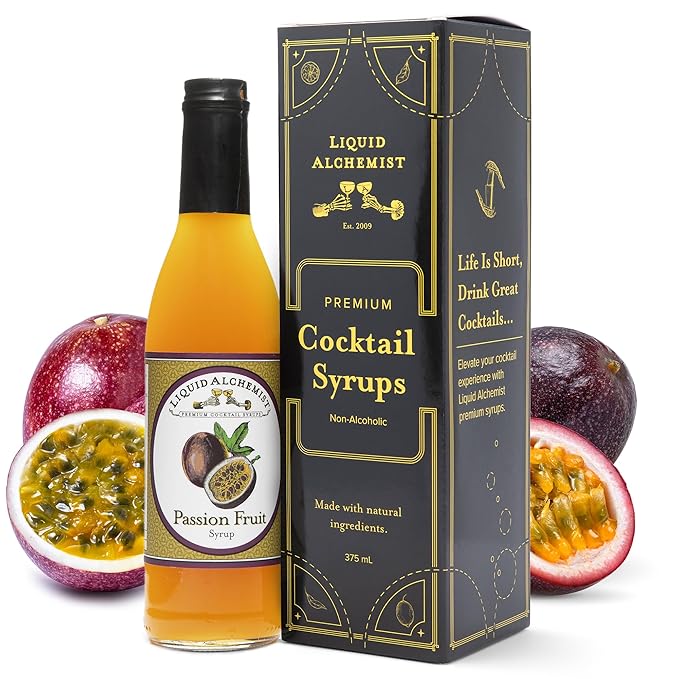Liquid Alchemist Passion Fruit Syrup for Cocktails - Real Ingredients Make our Mix for Cocktails
