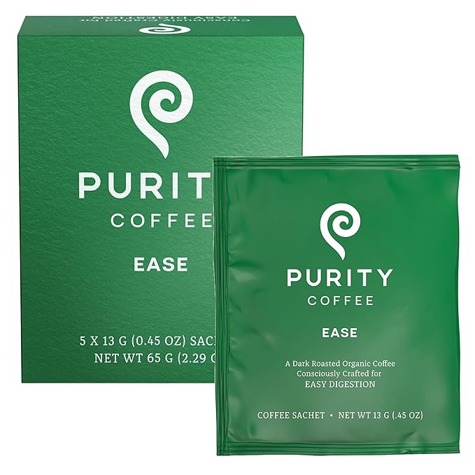 Purity Coffee EASE Dark Roast Low Acid Organic Coffee - USDA Certified Organic Specialty Grade