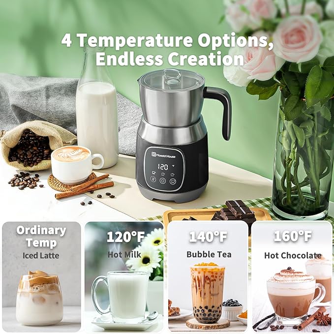 Maestri House Milk Frother, Variable Temp and Froth Thickness DualFro 600 Milk Frother Steamer