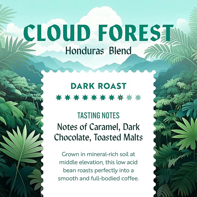 Clean Coffee Co. - Low Acid Dark Roast, Tested for Molds and Toxins, Honduras Blend, Notes of
