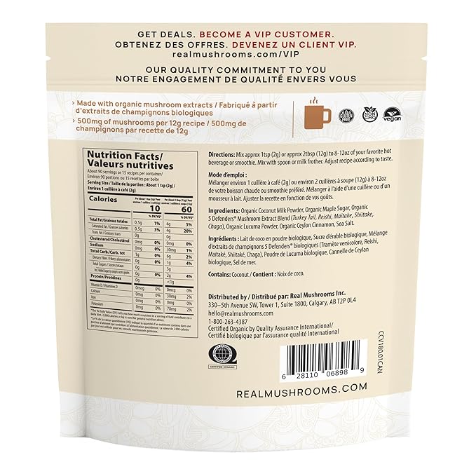 Real Mushrooms Functional Coconut Creamer with Reishi, Lucuma & Ceylon Cinnamon ??Organic