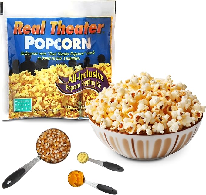 Original Whirley Pop Starter Pack - Wabash Valley Farms Popcorn Kit, Whirley Pop Popcorn Maker With