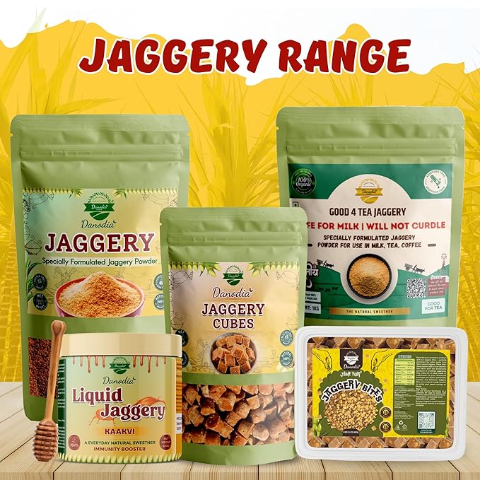 Danodia Foods Organic Snackable Jaggery Bites 1 lb (450g), Pure & Natural, No Additives Sweetener