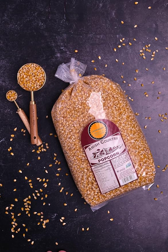 Amish Country Popcorn Ladyfinger Popcorn Kernels, 6LB Bag ??Non-GMO, Gluten Free, Hulless, Old