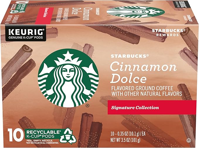 Starbucks Flavored Ground Coffee K-Cup Pods,Cinnamon Dolce,Flavored Ground Coffee Signature