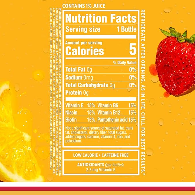 Sparkling Ice, Strawberry Lemonade Sparkling Water, Zero Sugar Flavored Water, with Vitamins and