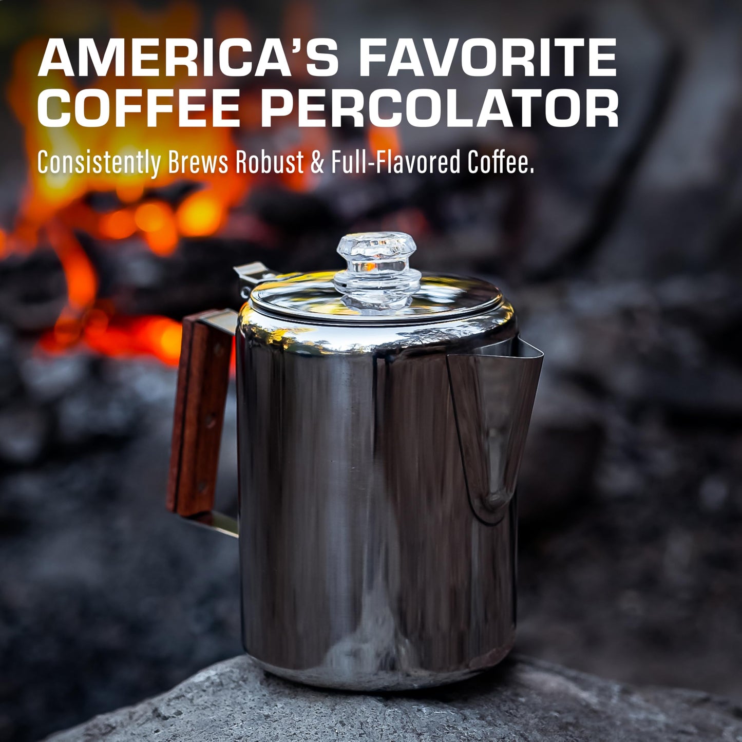 COLETTI Bozeman Percolator Coffee Pot — NO Aluminum or Plastic [9 cup]