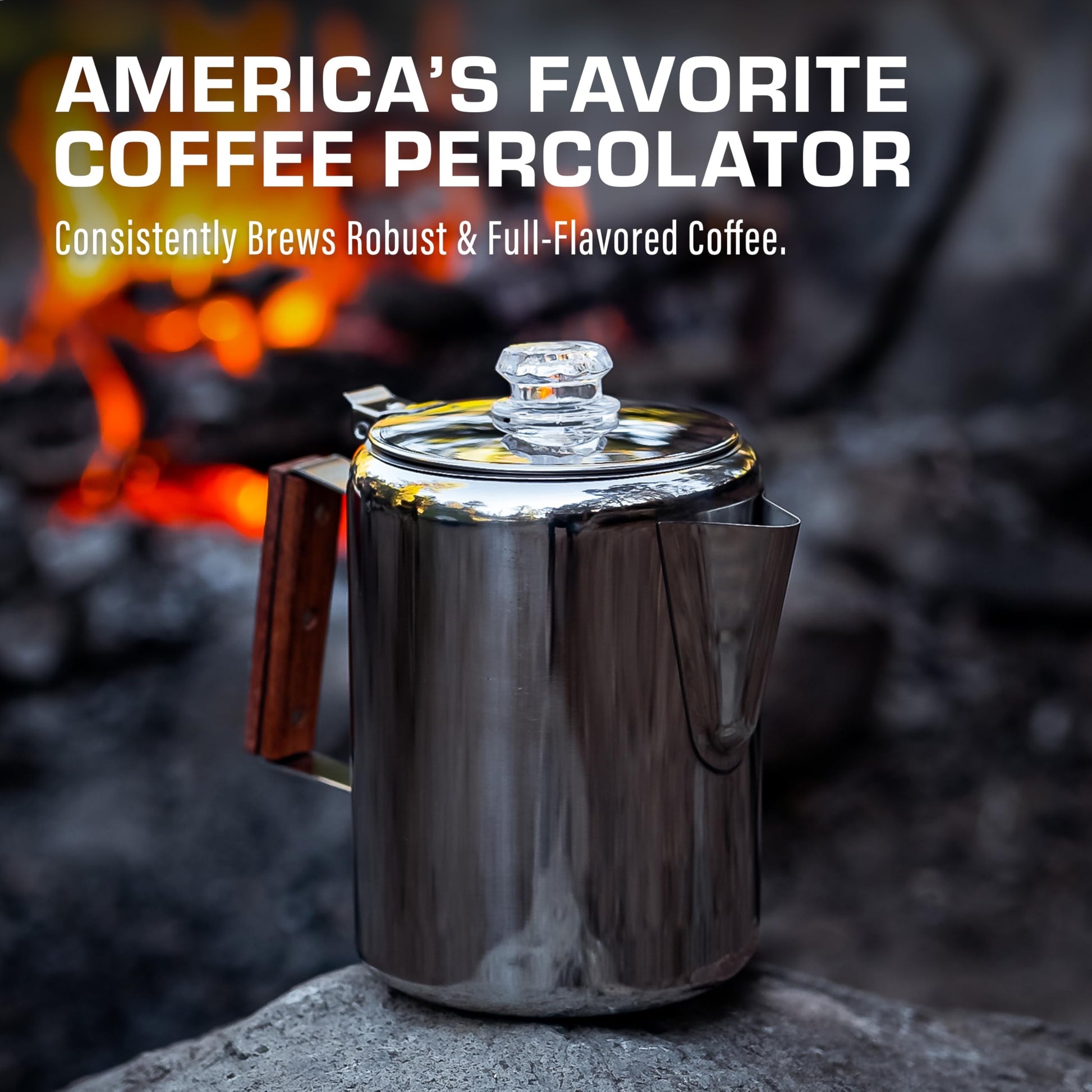 COLETTI Bozeman Percolator Coffee Pot — NO Aluminum or Plastic [9 cup]