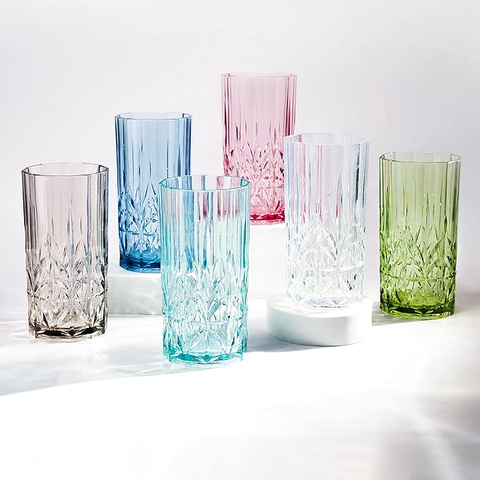 BELLAFORTE Shatterproof Tritan Tall Tumbler, Set of 4, 18oz - Myrtle Beach Drinking Glasses