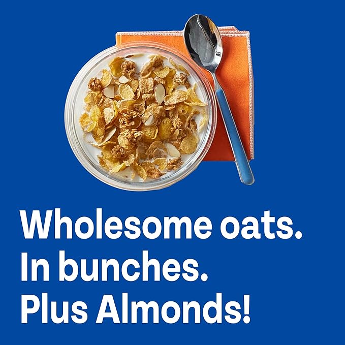 Post Honey Bunches of Oats with Almonds Breakfast Cereal, Honey Cereal with Granola Clusters and