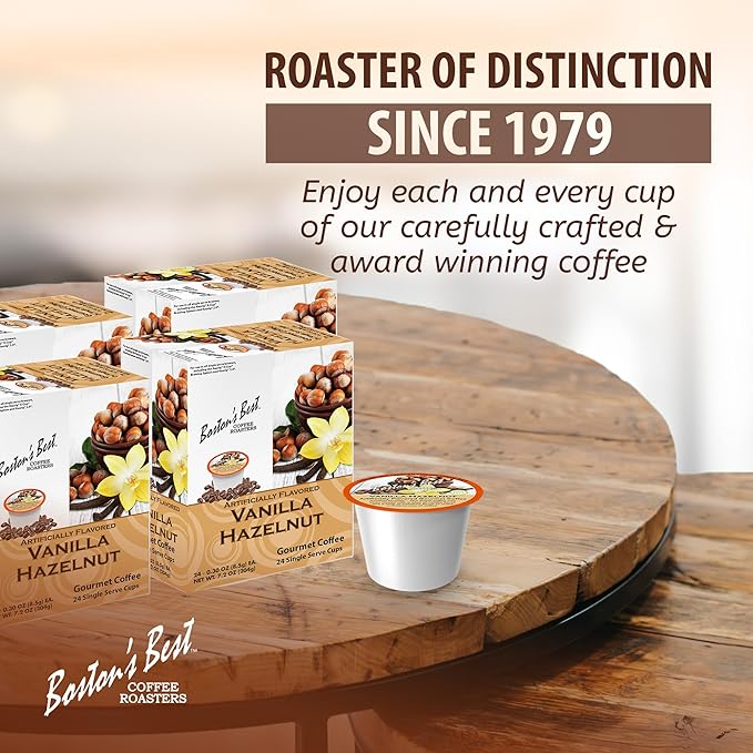 Boston’s Best - Vanilla Hazelnut Delicious Medium Roast Flavored Gourmet Coffee Compatible with