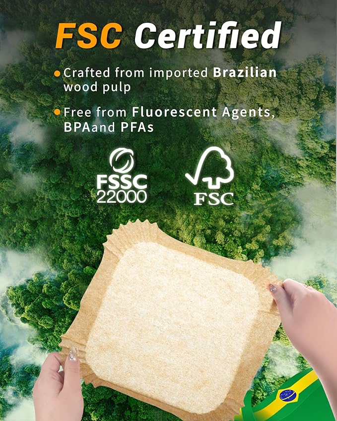 500Pcs Air Fryer Paper Liners, 8??Square Disposable Parchment Paper Liner for 5-8 QT Air Fryer