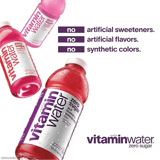 vitaminwater Zero Sugar Squeezed Lemonade Nutrient Enhanced Flavored Water Beverage, 20 fl oz