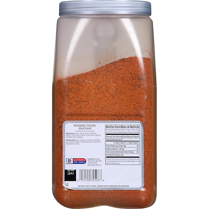 McCormick Culinary Rotisserie Chicken Seasoning, 6.5 lb - One 6.5 Pound Container of Rotisserie