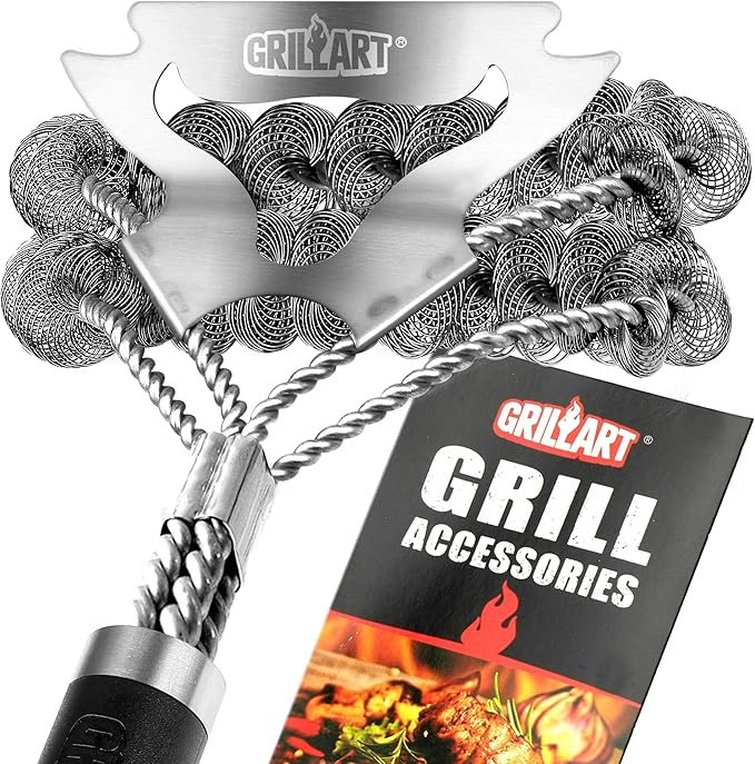 GRILLART Grill Brush for Outdoor Grill Bristle Free - Safe BBQ Grill Cleaner Brush - 18" BBQ Brush
