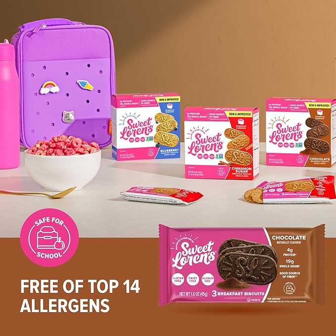 Sweet Loren's Vegan Breakfast Biscuits | Chocolate | 4g Protein, 19g Whole Grains | Plant Based