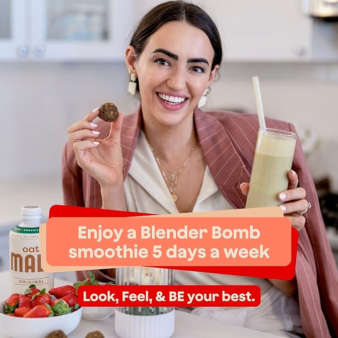 The Bomb Co. Blender Bomb, Peanut Butter Blast, Superfood Smoothie Mix with Chia Seeds, Hemp Seeds
