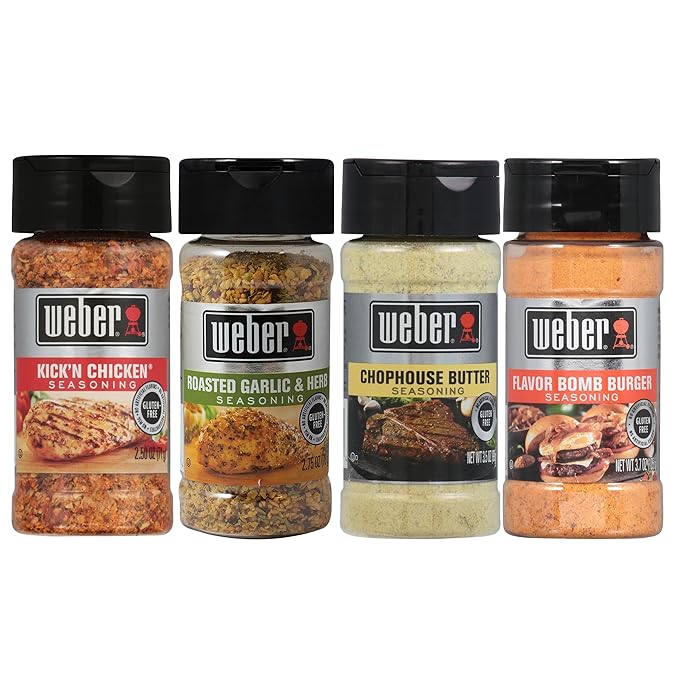 Weber Restaurant Favorites Grilling Spice Set with Roasted Garlic & Herb, Kick'n Chicken, Chophouse