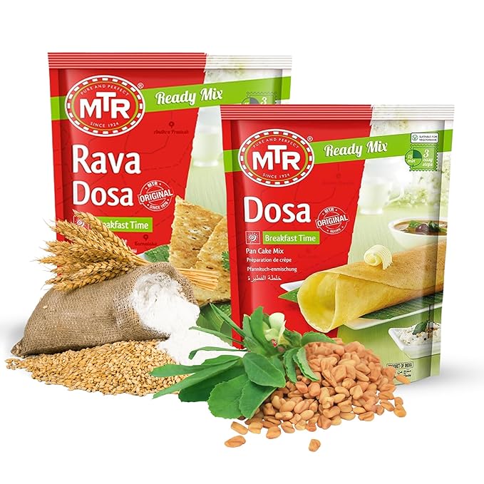 MTR Instant Assorted Mix - Ready to Cook Authentic Indian Breakfast, Lunch, Dinner or Snack Meal