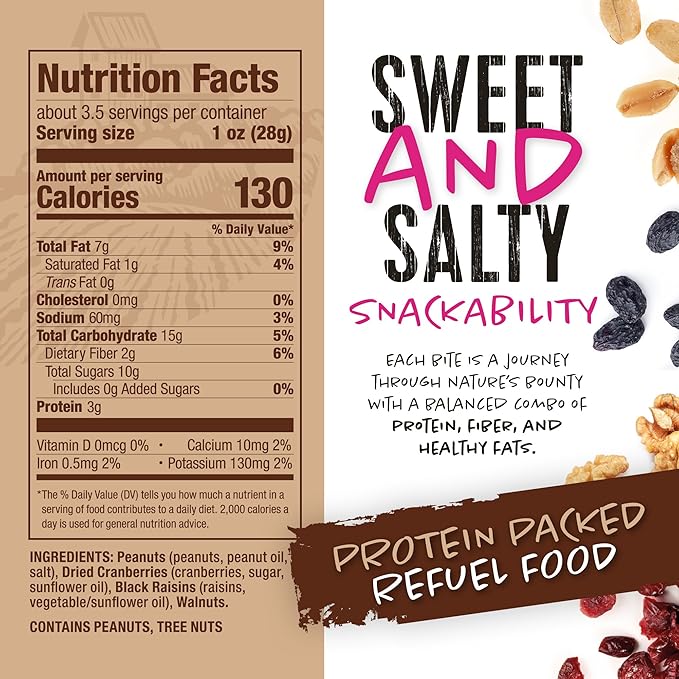 Natural Cravings Trail Mix Snack Dried Fruit Mix & Nuts Mix with Chocolate Chips, Peanuts