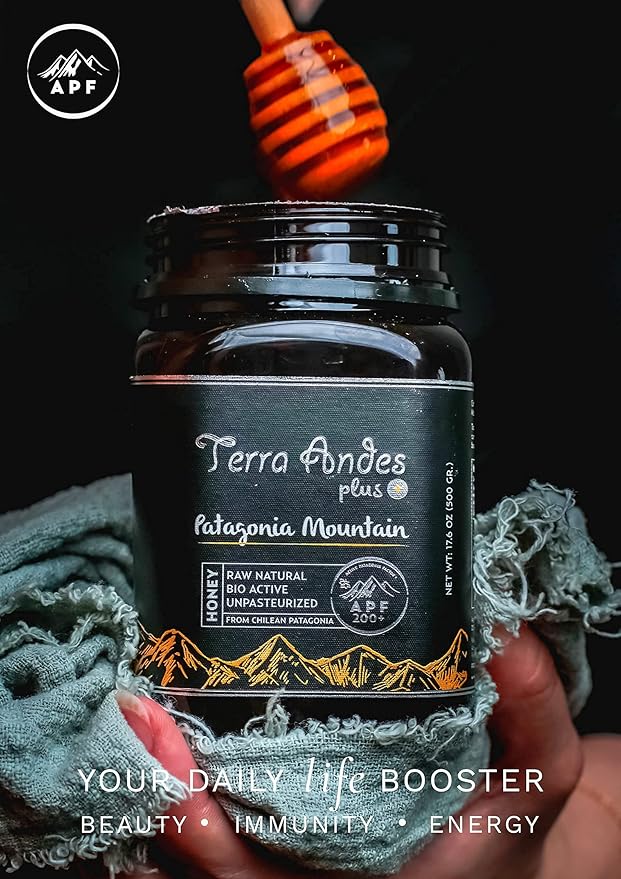 Patagonia Mountain Honey APF 100+ by TERRA ANDES PLUS | Raw natural organic honey. Highest