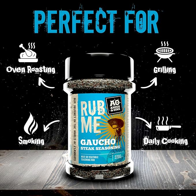 Angus & Oink | Rub Me BBQ Seasoning | Gaucho Flavour | Authentic Argentine Asado Experience |