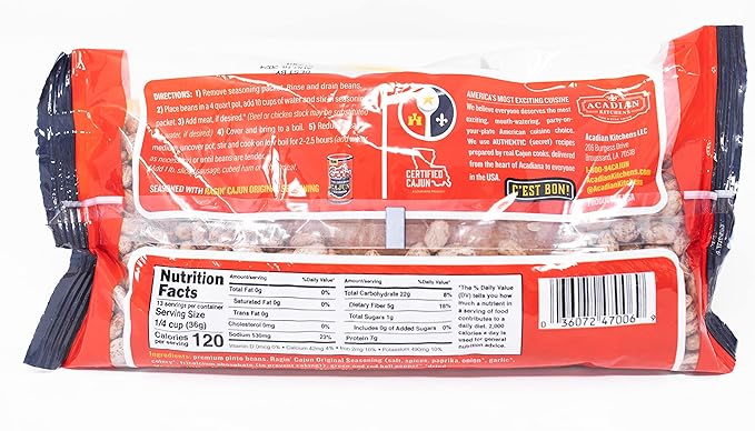 Seasoned Piñto Beans 16 oz Ragin Cajun (Pack of 12)