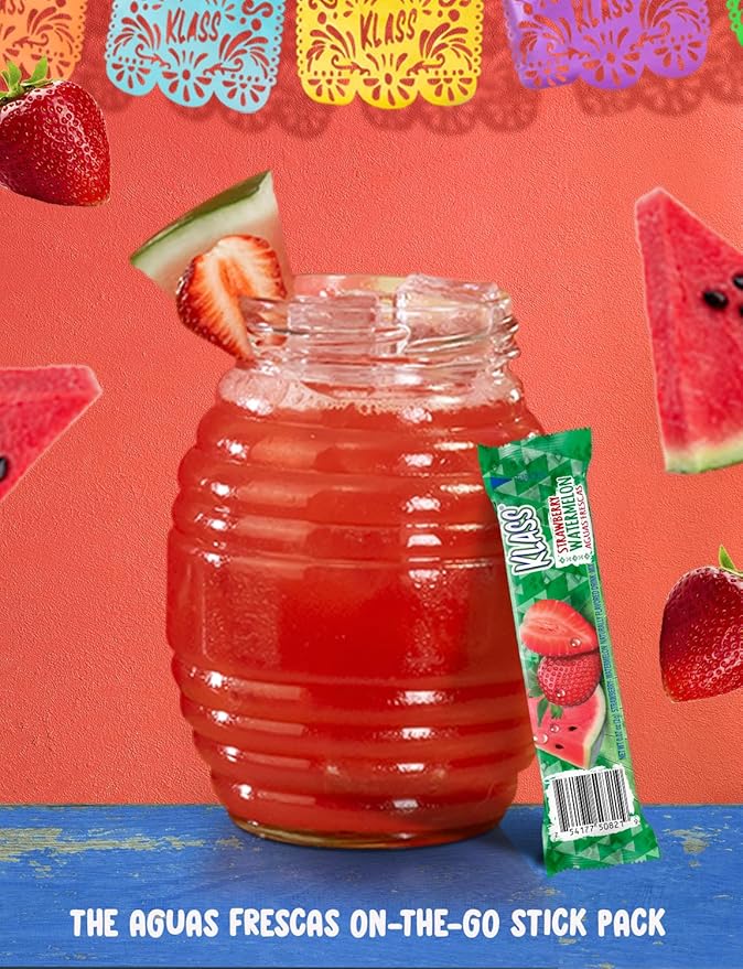 Klass Aguas Frescas Powdered Drink Mix | 44 Sugar Free Powder Packets | Flavors - Cucumber Limeade