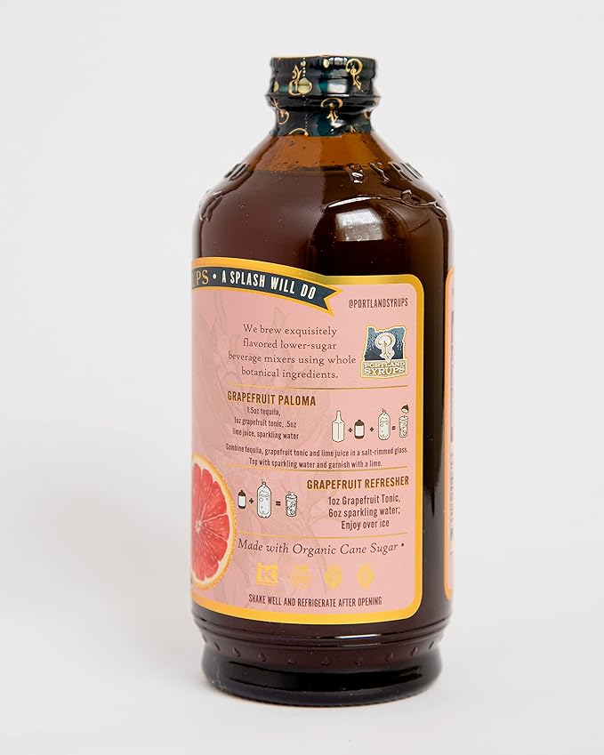 Portland Syrups Grapefruit Tonic Syrup - Refreshing Citrus Flavor - Premium Beverage Concentrate