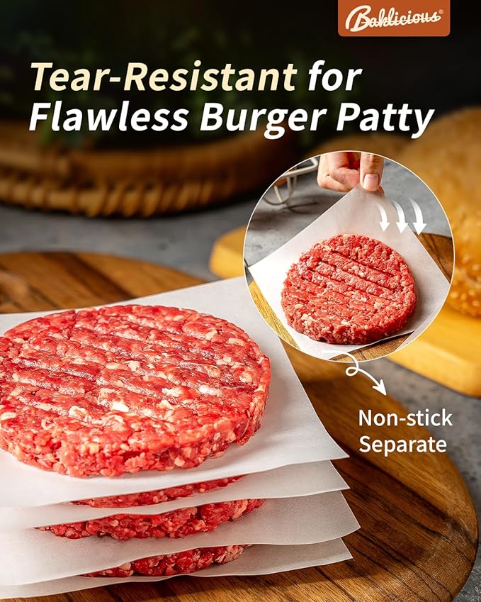 Baklicious Hamburger Patty Paper ??1100Pcs of 5.5"x5.5" Non-Stick Patty Paper Squares ??Craft